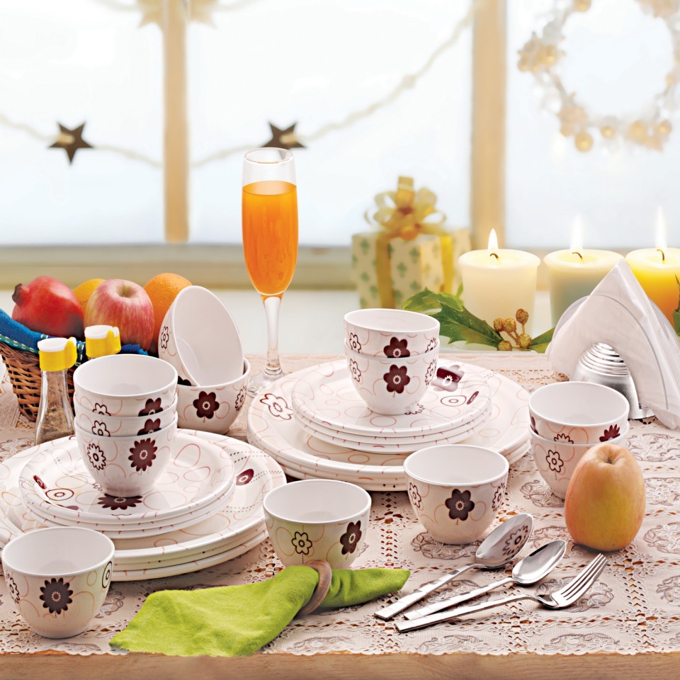 12pk Porcelain Holiday Gift Dinnerware Set - Godinger Silver : Target